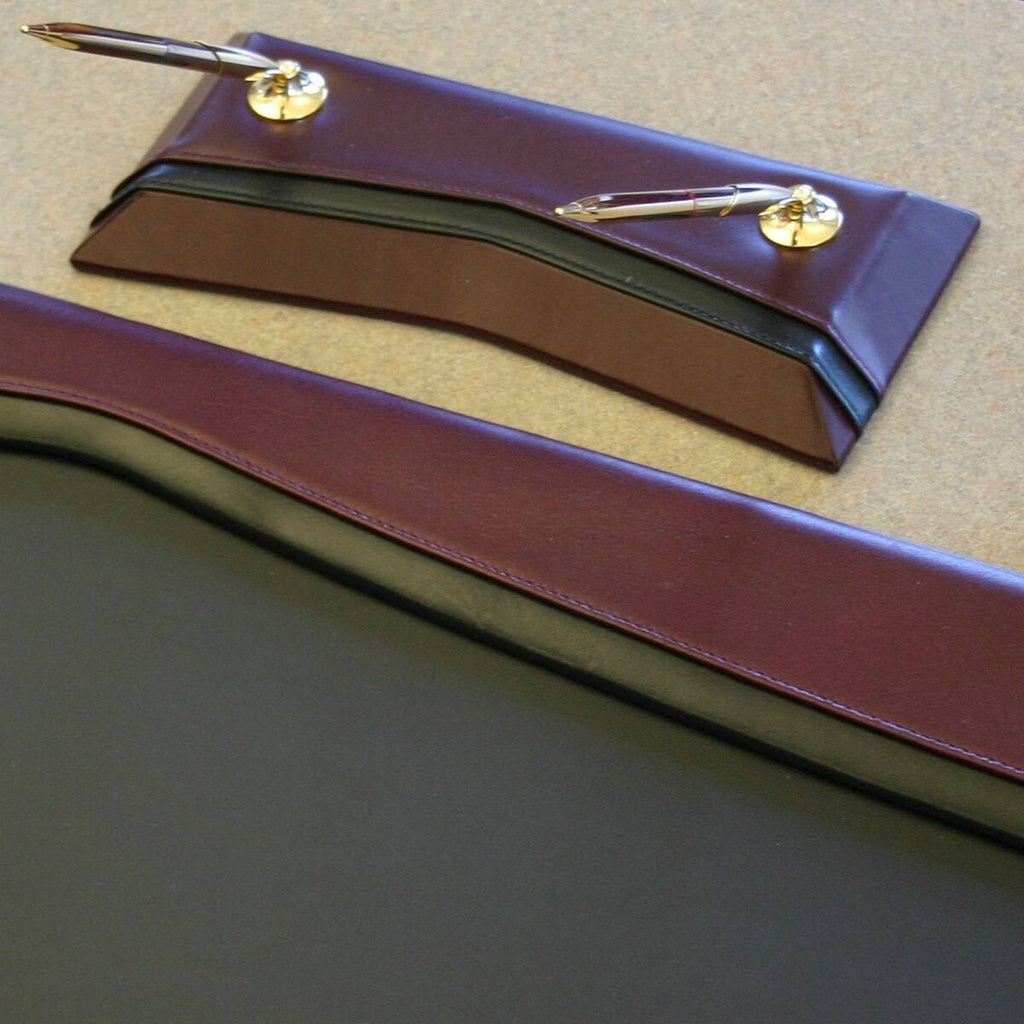 Burgundy Leather Double Pen Stand Q810874