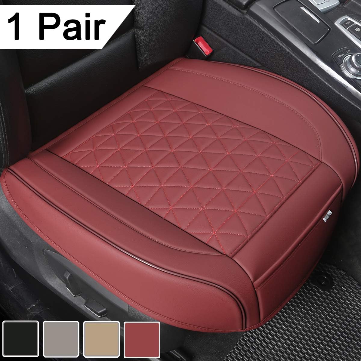 PU Car Seat Covers, Front Seat Protectors, Diamond Pattern Embroidery O910