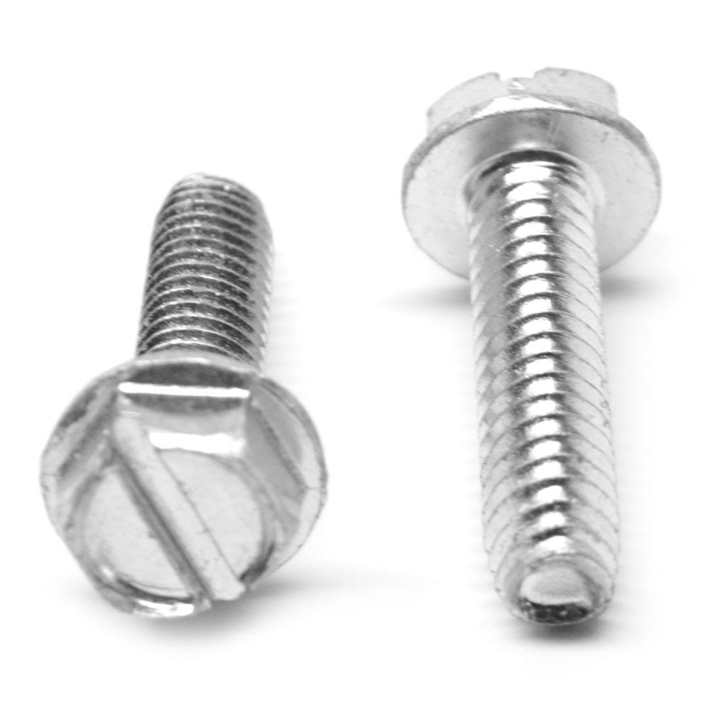 #6-32 x 3/4 Coarse Thread Slotted Hex Washer Head Screw Y54551