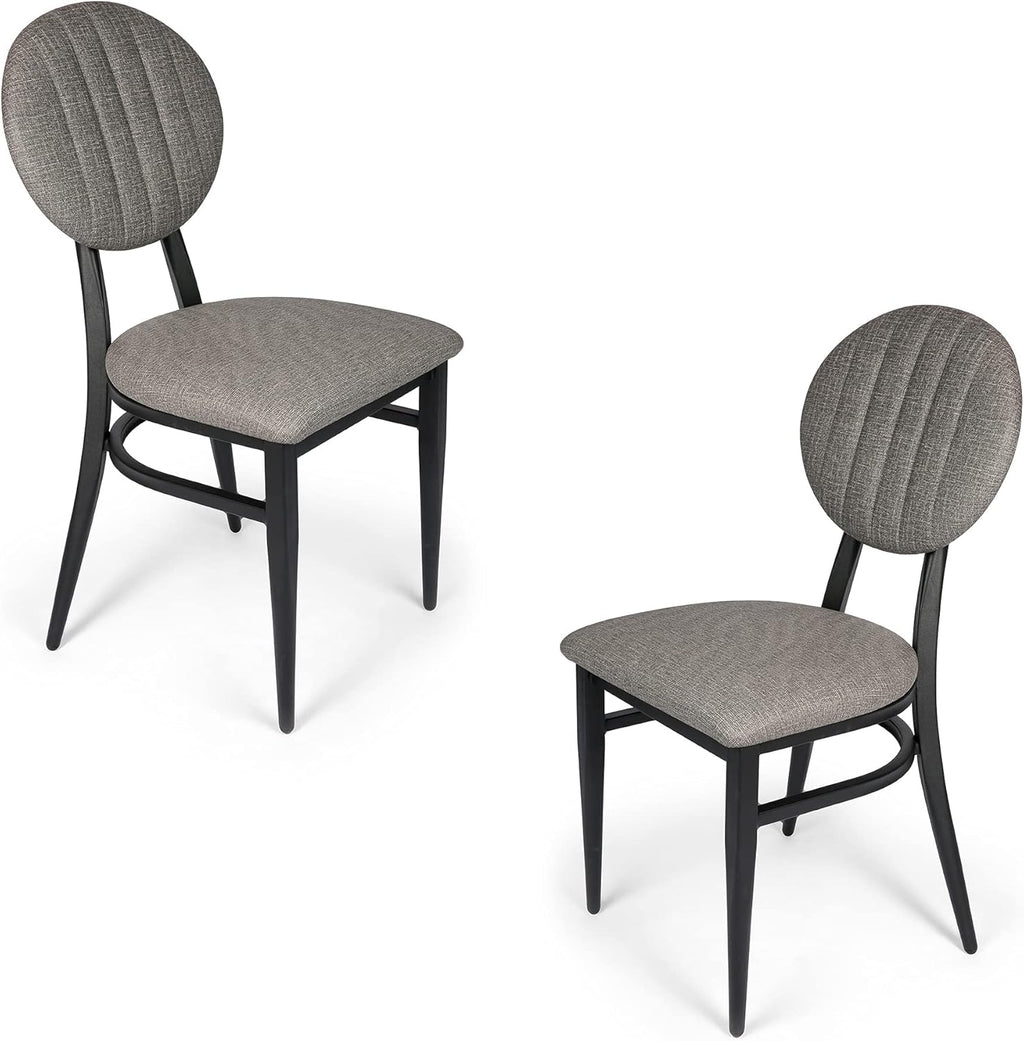 Set of 2 Metal Stackable Dining Chairs with Wood Seat S843771