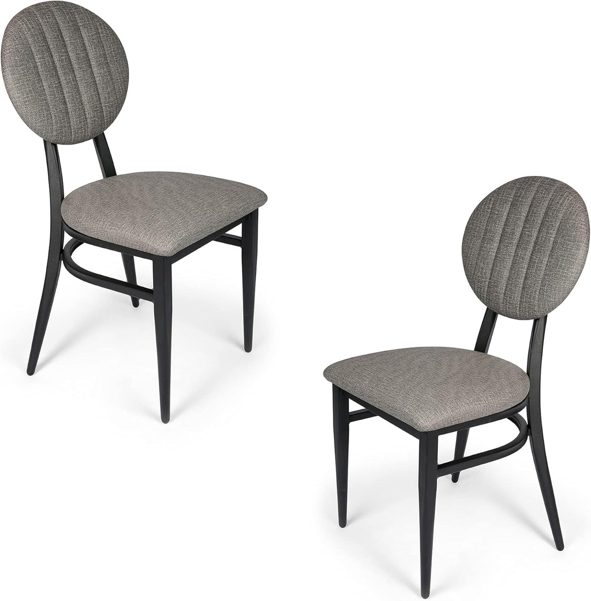Set of 2 Metal Stackable Dining Chairs with Wood Seat S843771