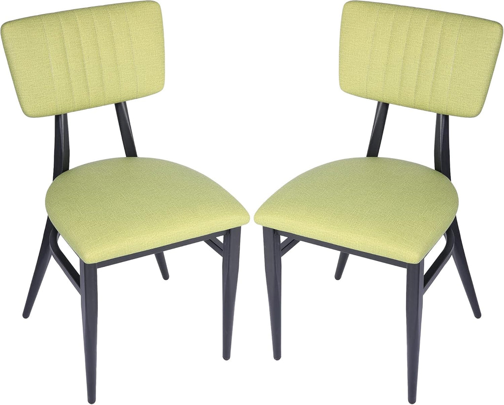 Set of 2 Metal Stackable Dining Chairs with Wood Seat S843771