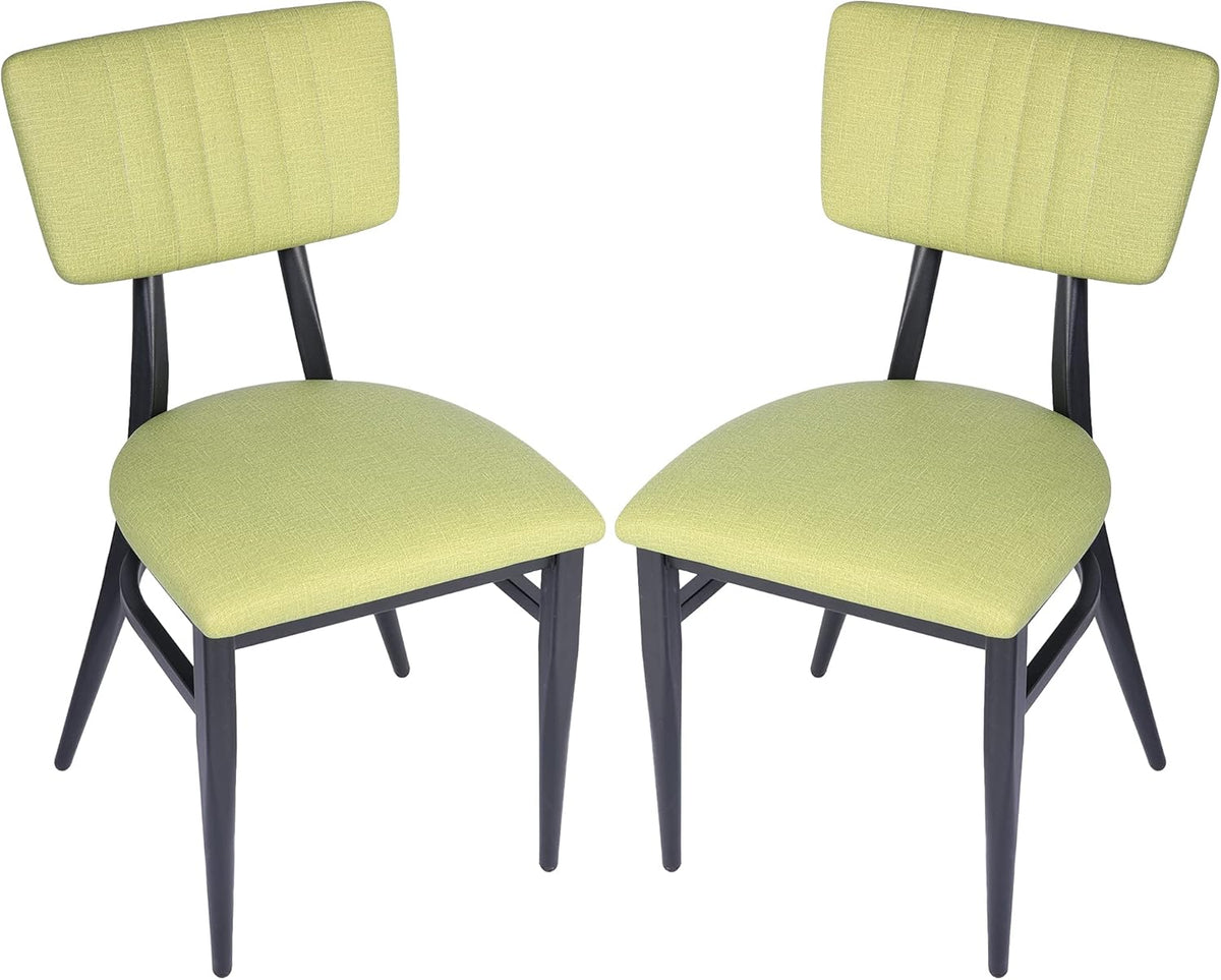Set of 2 Metal Stackable Dining Chairs with Wood Seat S843771