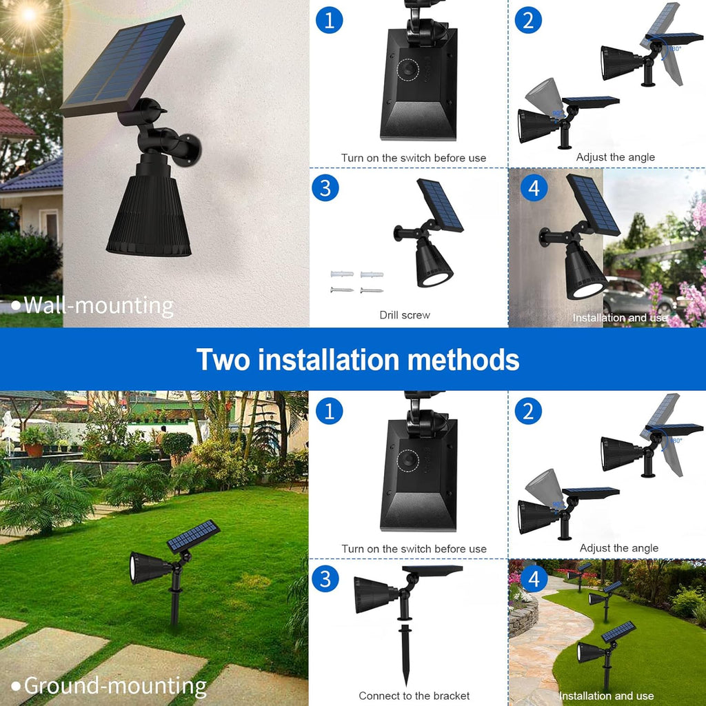Adjustable Waterproof Solar Spot Lights 4 Pack U6764