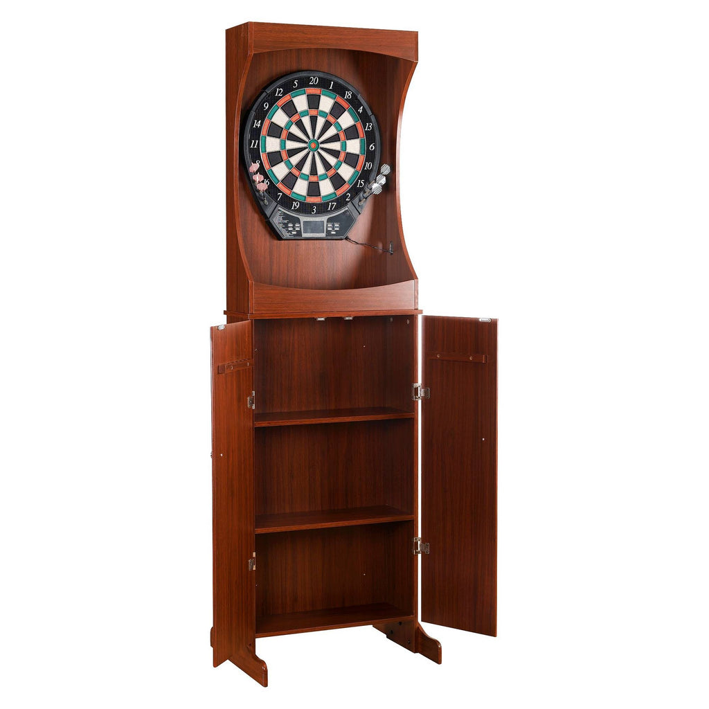 Cherry Finish Free Standing Dartboard Cabinet Set K20775