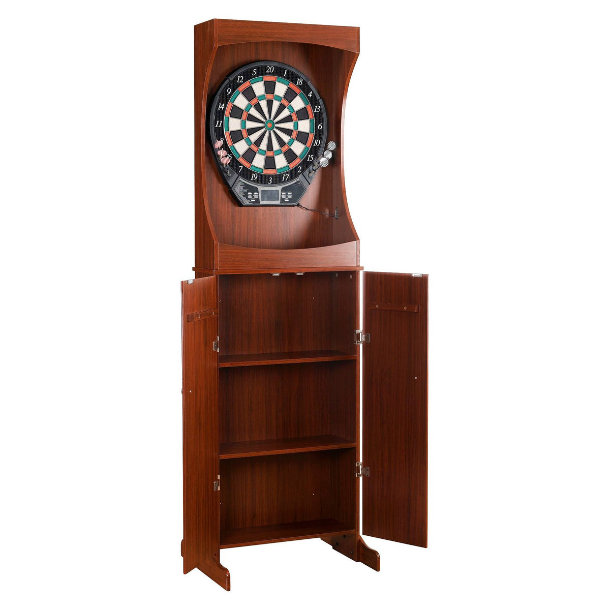 Cherry Finish Free Standing Dartboard Cabinet Set K20775
