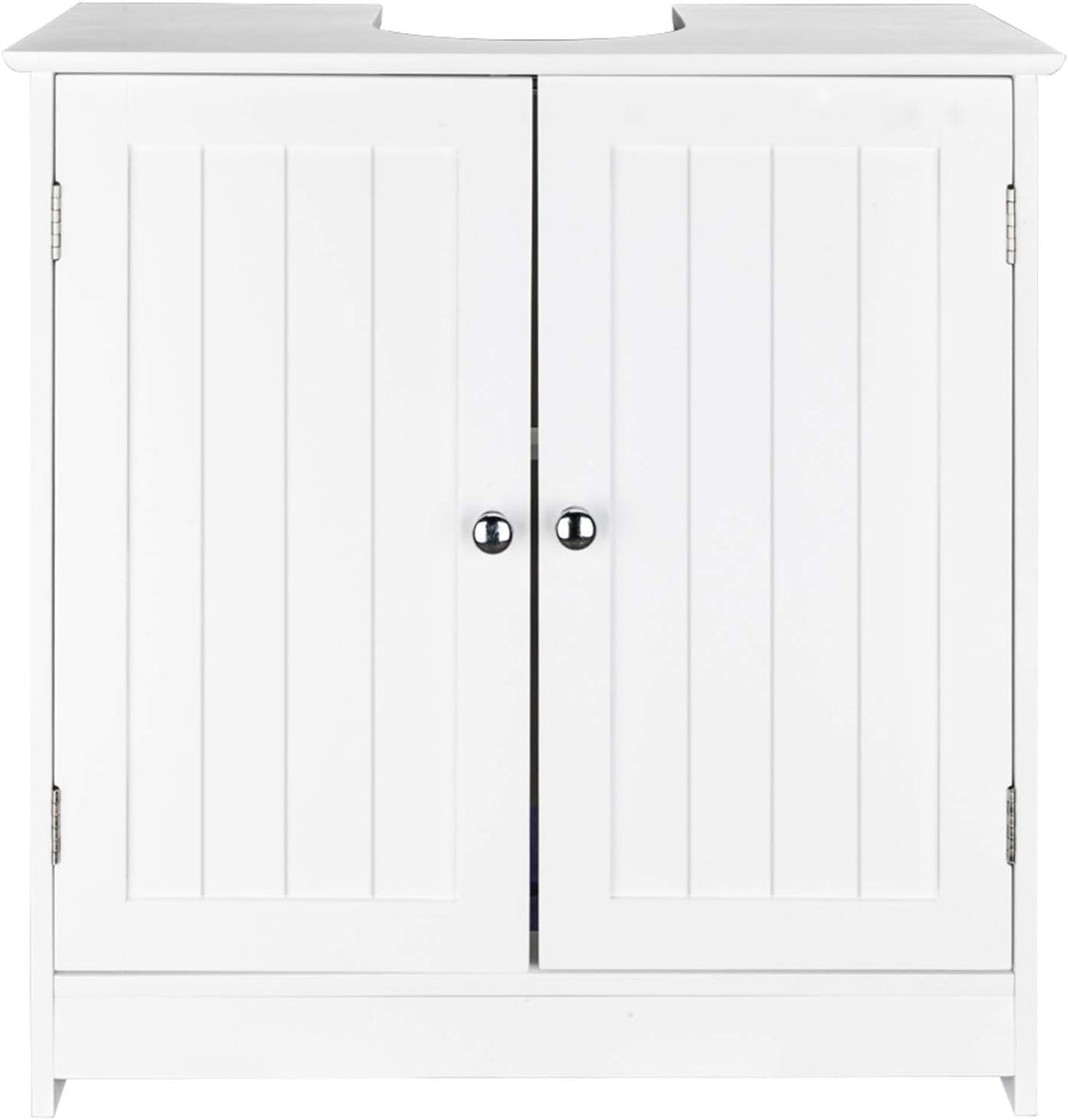 White Bathroom Floor Storage Cabinet with 2 Doors and Internal Shelf U788