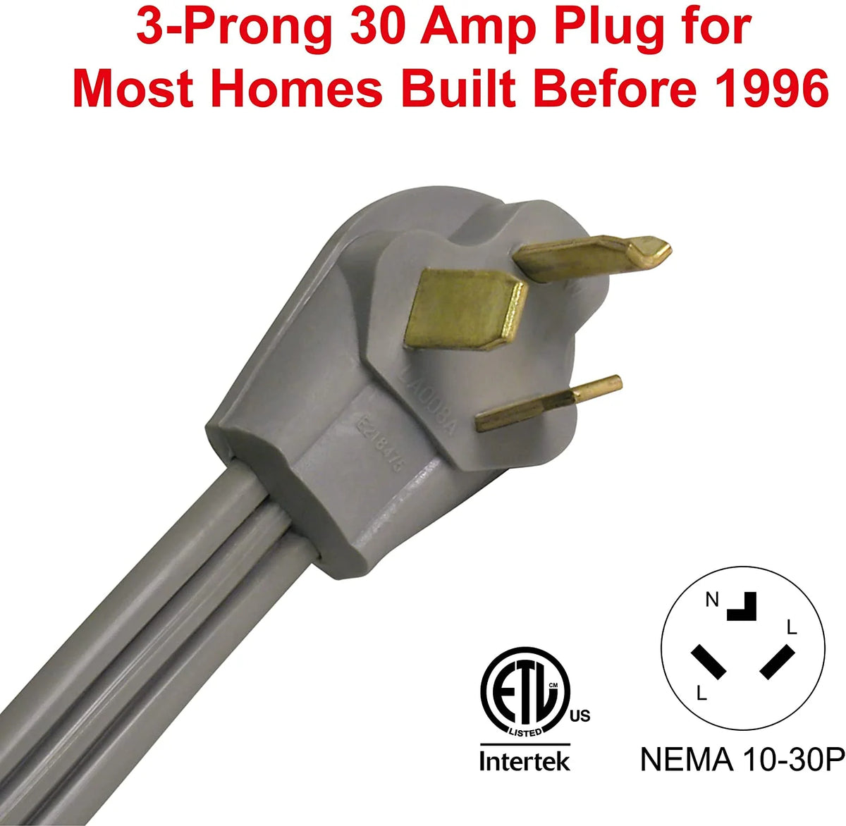 6 ft 10/3 SRDT 3-Wire 30 Amp Dryer Cord Y12011