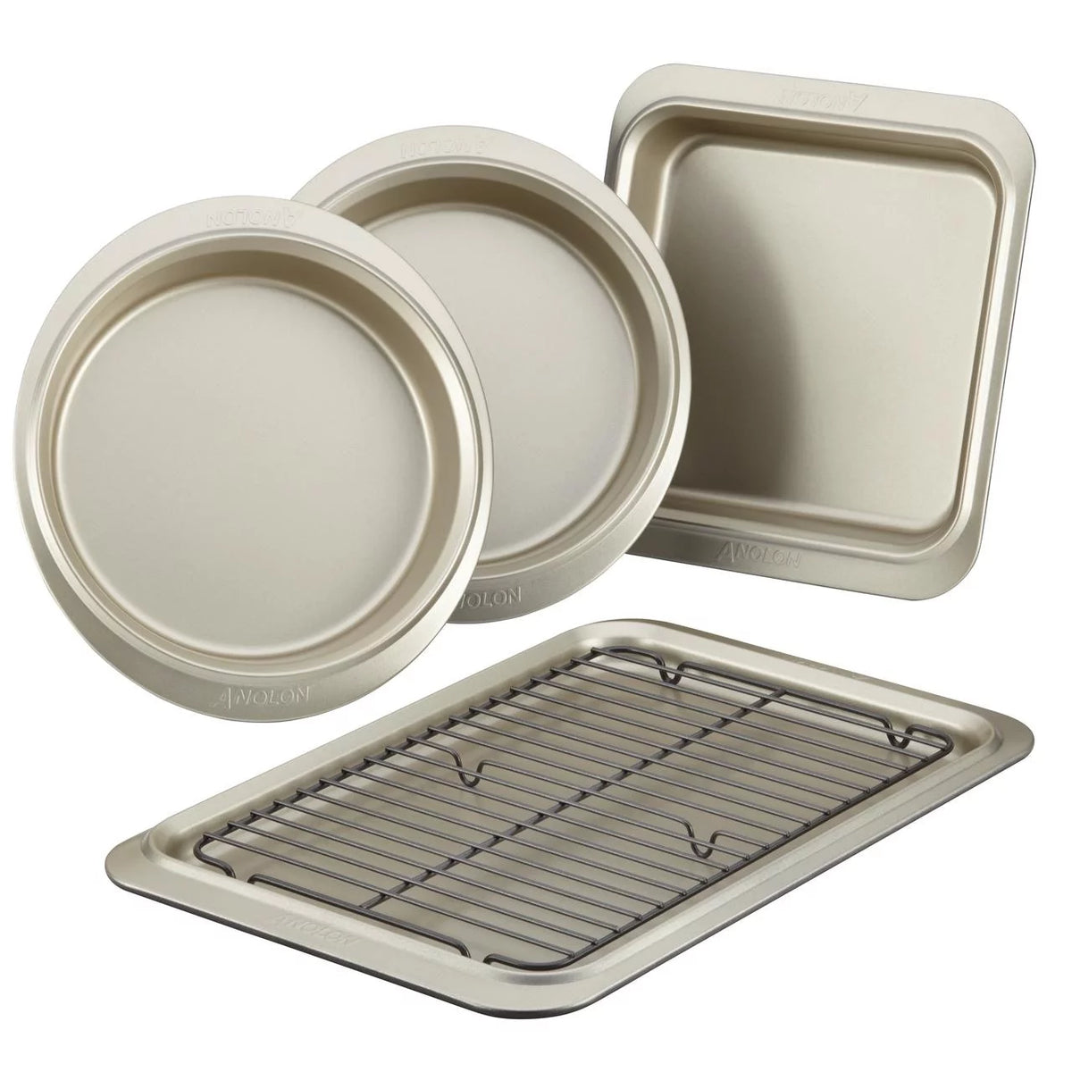 Non-stick Bakeware Set, 5-Pieces, Pewter/Onyx R199
