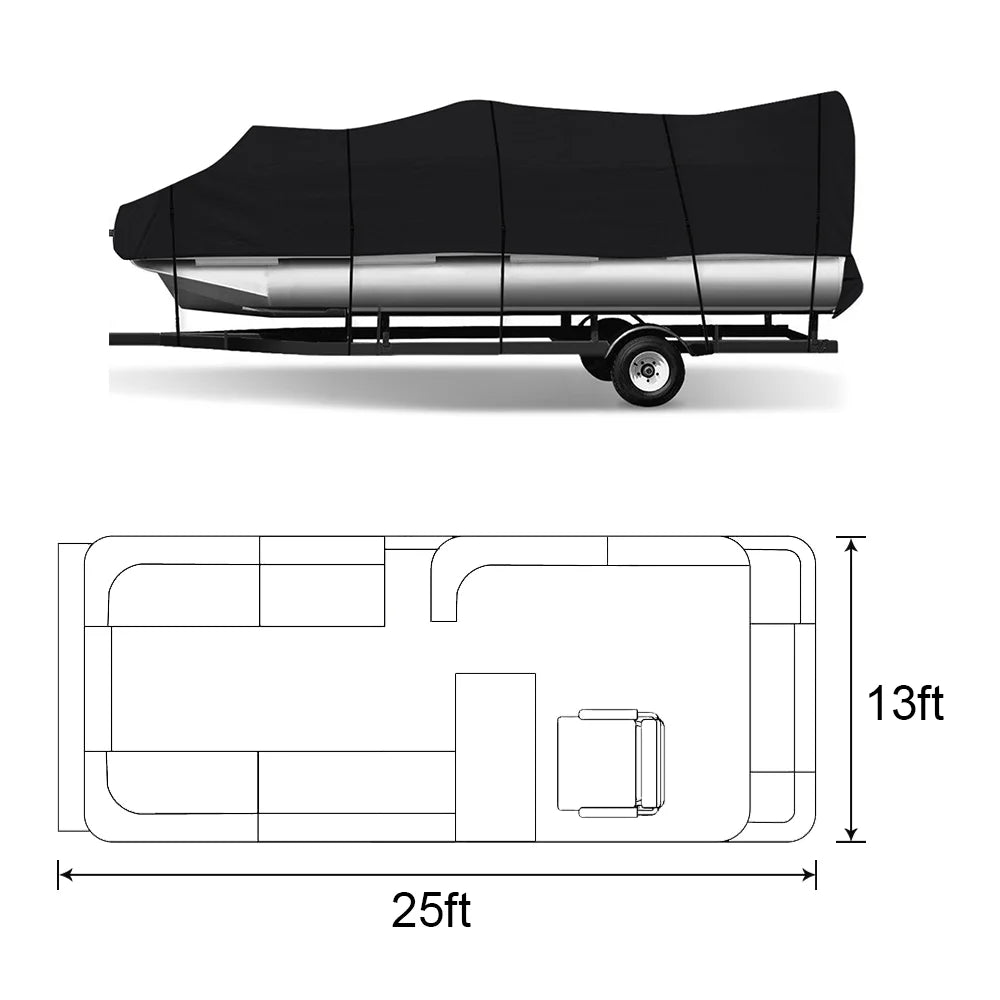 Blue And Black Pontoon Boat Cover M1063
