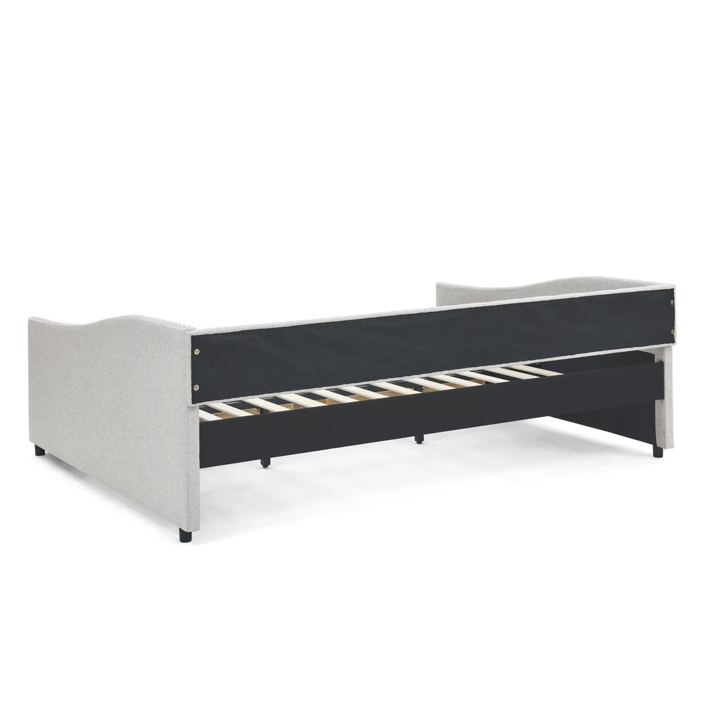 Beige Queen Size Upholstered Daybed with Drawers P327