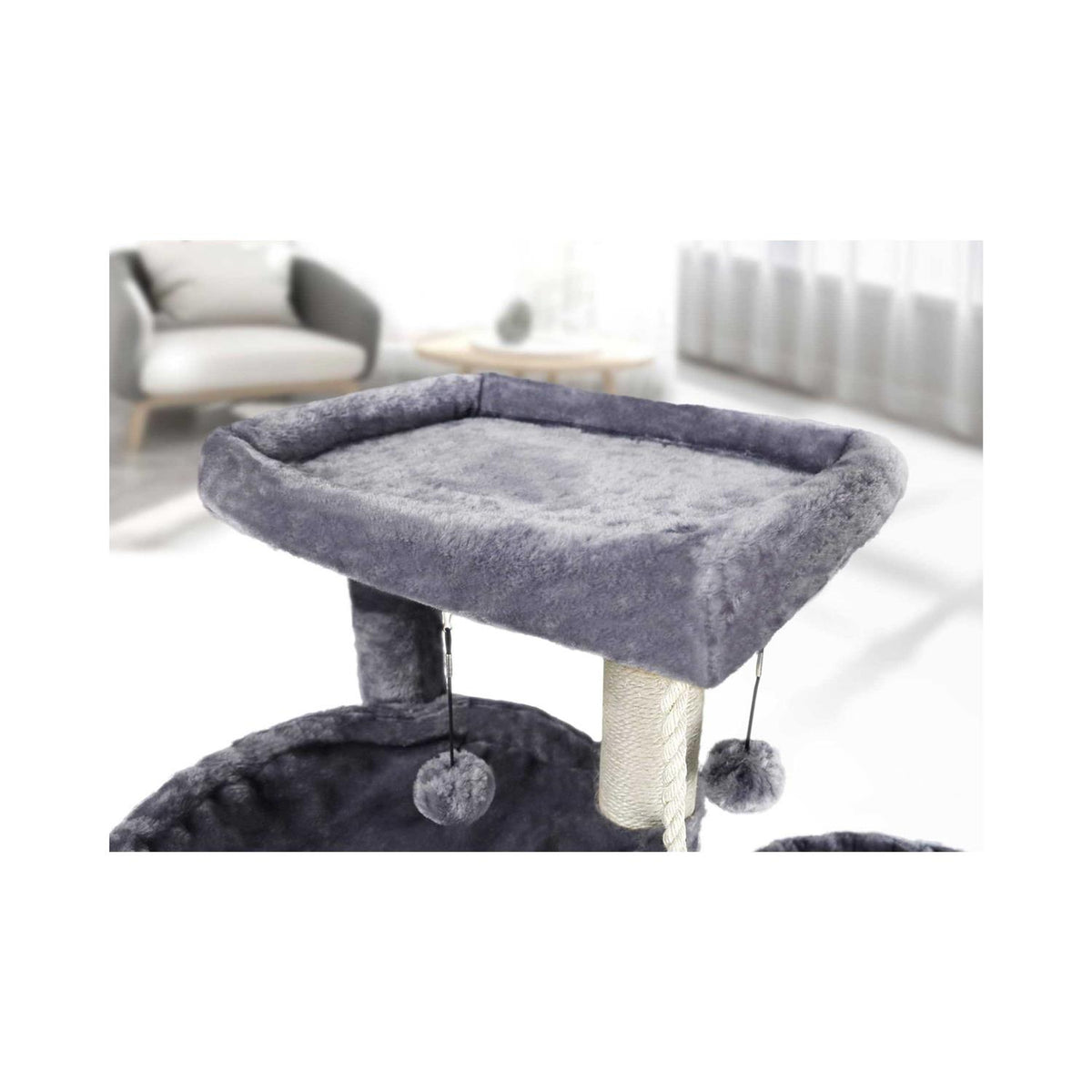 Three Layer Cat Tree with Cat Condo and Two Hammocks G95298