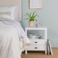 White Acacia Wood Square Accent Table M51463