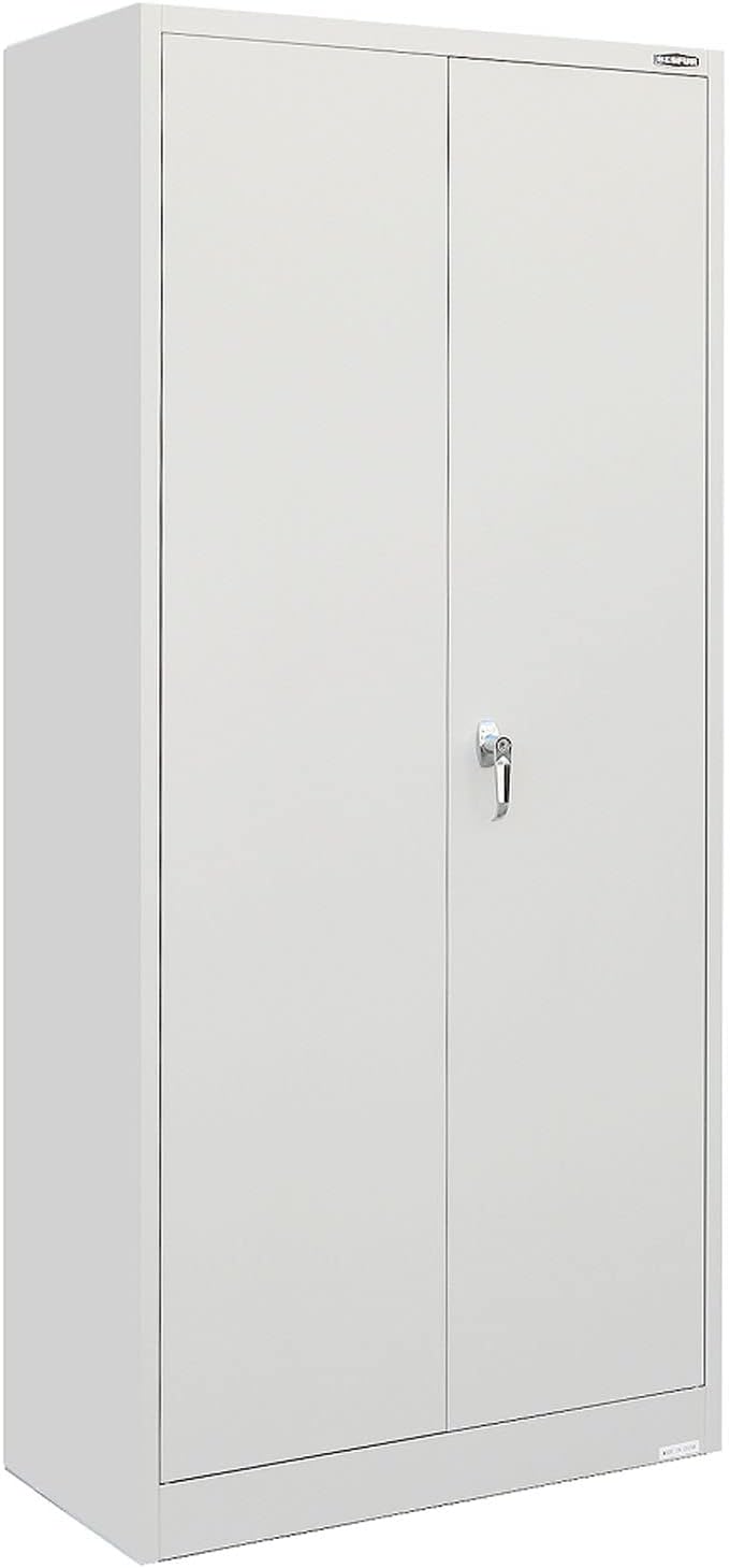Black Steel Locking Storage Cabinet with Adjustable Shelves and Doors X15858