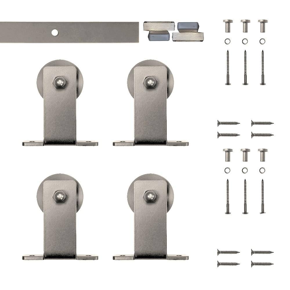 Satin Nickel Top Mount Barn Door Kit B790
