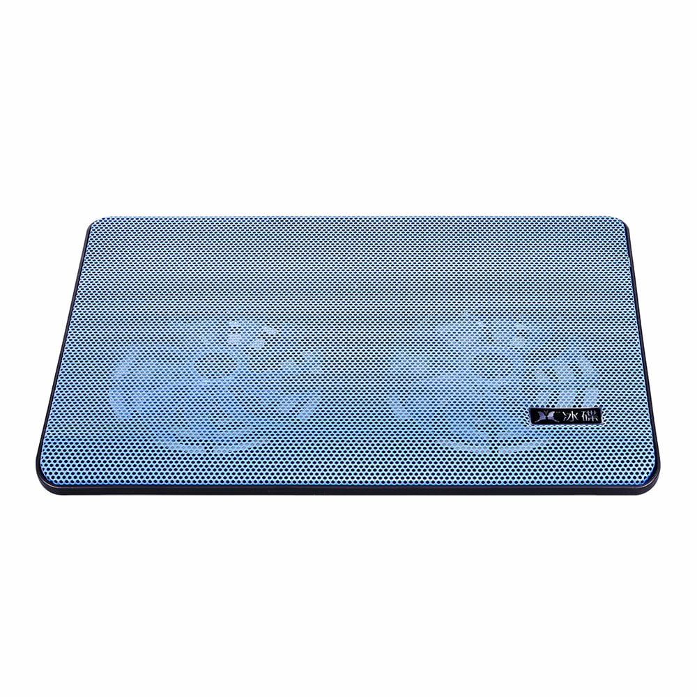 Blue Double Fans Laptop Cooling Pad with Two USB Ports O81175