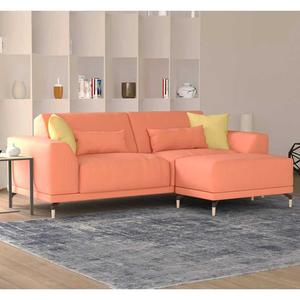 Modern Sofa with 4 Pillow Set and Pouf Ottoman L744