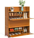 Brown 7 Tier Bamboo Shoe Storage Organizer Q284