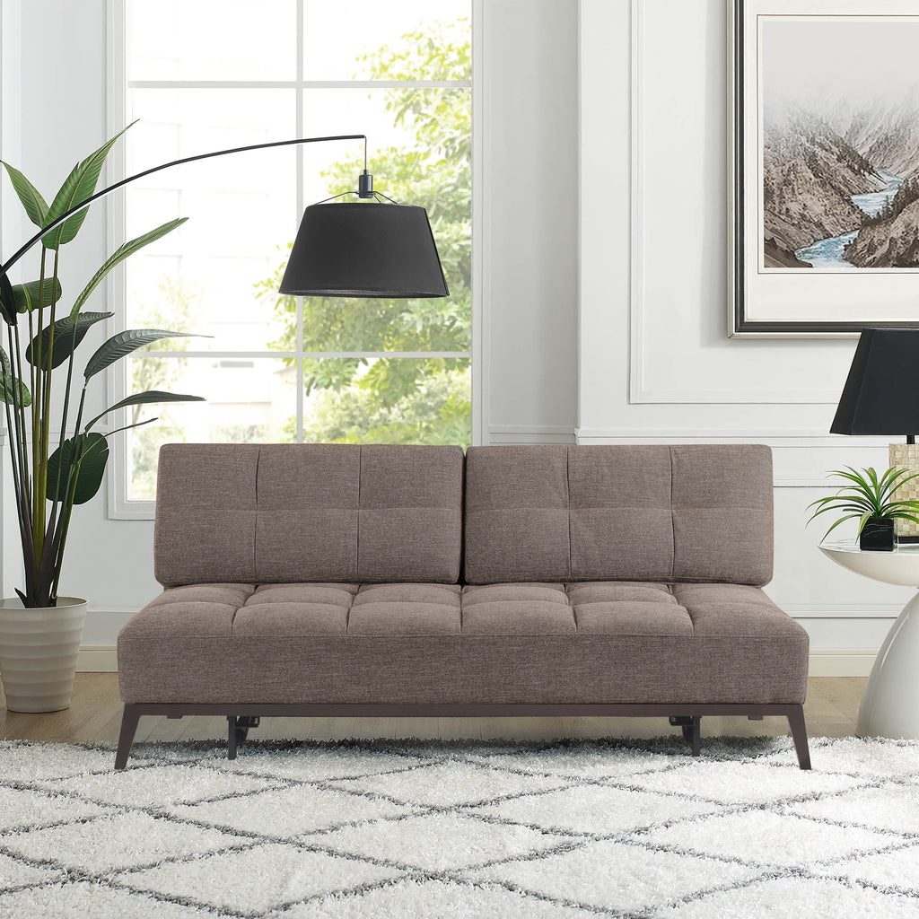 Brown Fabric Tufted Futon Q91866