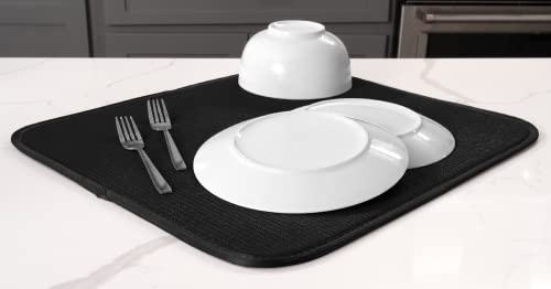 Black Mesh and Charcoal Grey Mesh 2 Pack Microfiber Dish Drying Mat R931