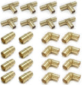3/4" Pex Fittings Tee Elbow and Coupling, 8 Pieces Each, Lead Free Q6017