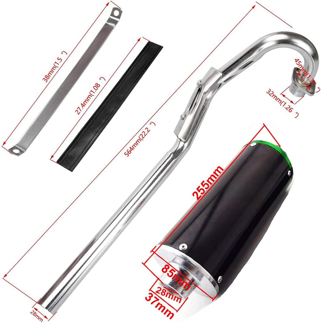 Green Exhaust Muffler Silencer Pipe Assembly Kit Pack of 2 E55194