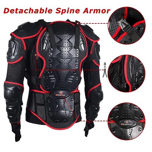 Motorcycle Jacket with Full Body Armor Chest Protection G3843