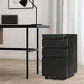 3 Drawer Vertical Filing Cabinet Black L140