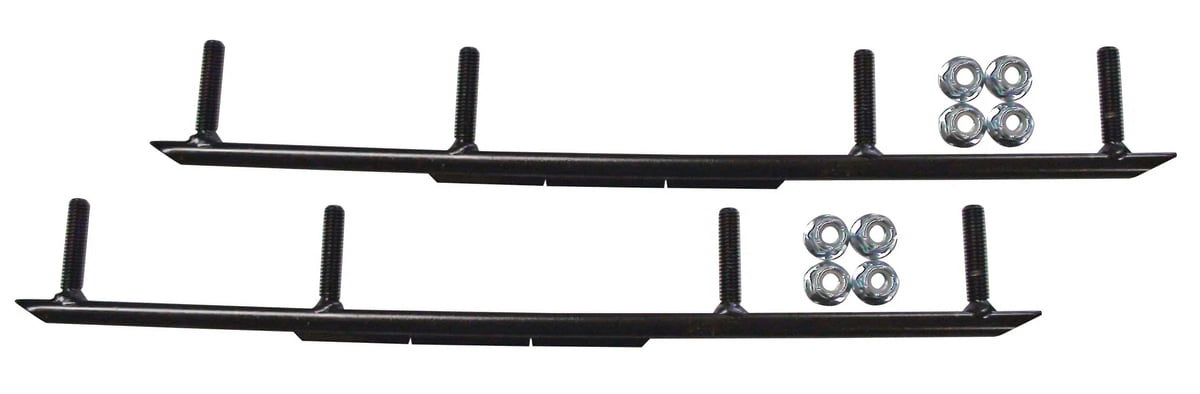 Blue XCS Snowmobile Skis with 4" Round Bars Complete Kit U210