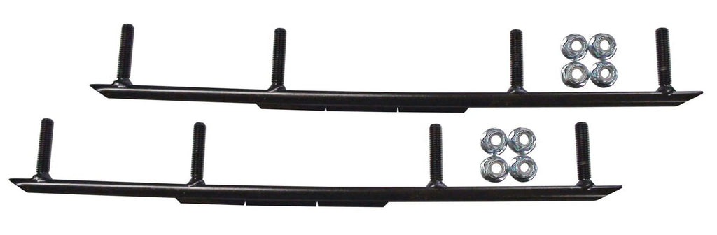 Black Snowmobile Skis with 4" Round Bars Complete Kit E920