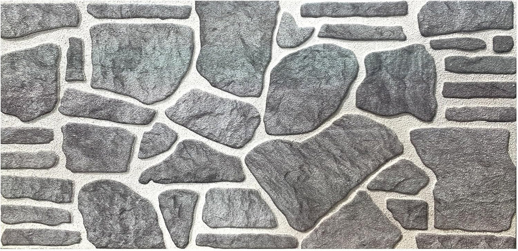Bluish Grey White Faux Stone 3D Wall Panels, 54 sq ft, 40" x 20", Pack of 10 Q108