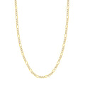14K Two-Tone Gold 22" Pave Figaro Chain Necklace H6775