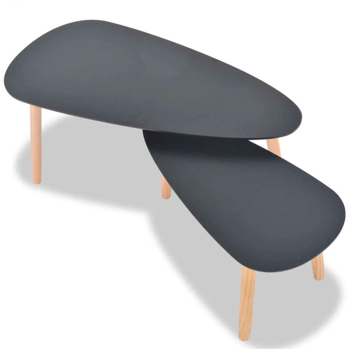 2 Piece Black High Gloss Coffee Table Set Z276294