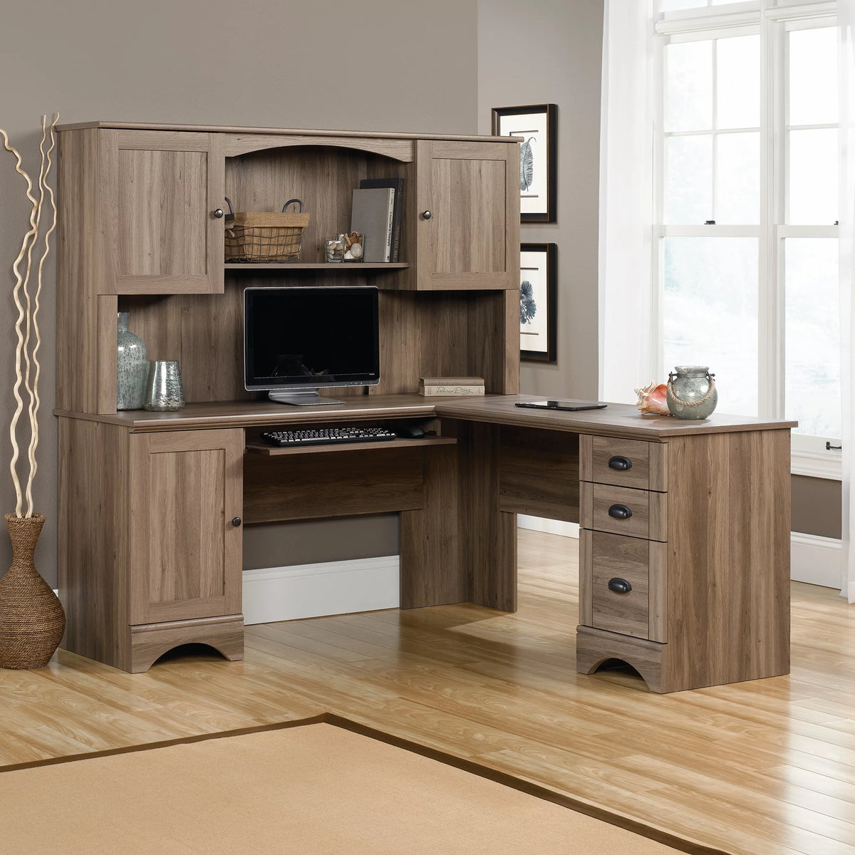 L Shaped Computer Desk with Storage U205