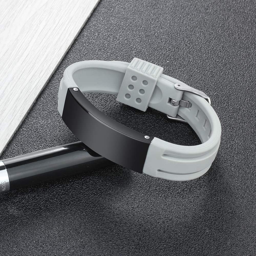 9 Inches Silicone Medical Alert Bracelets C4633