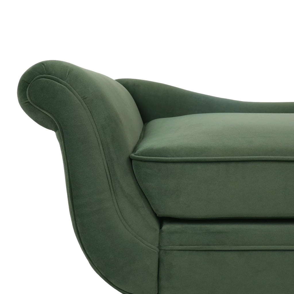Sage Green Fabric Chaise Lounge With Bolster Pillow M917019