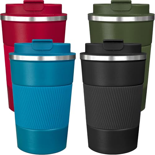 4 Pack 17oz Insulated Stainless Steel Coffee Mug with Lid A612