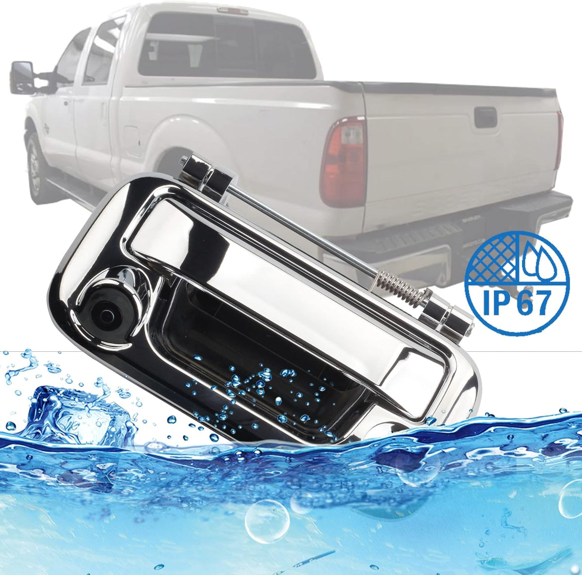 Tailgate Handle with Backup Camera Chrome S8926
