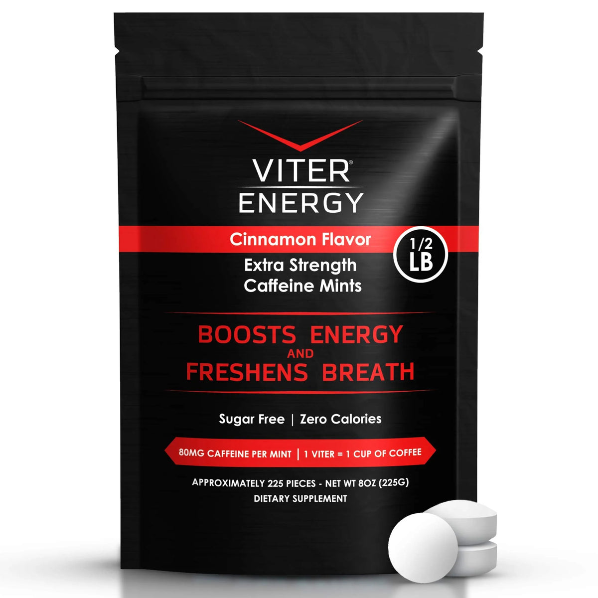 Sugar Free Caffeinated Mints 80mg Caffeine T507311