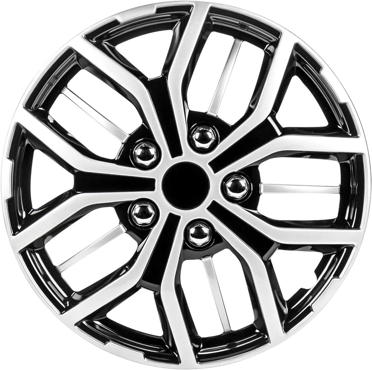 17 Inch Black and Silver Universal Wheel Covers, Set of 4 H32508