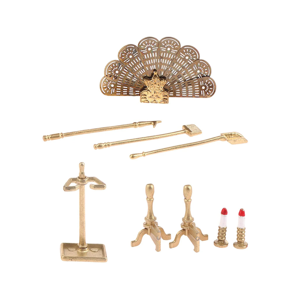 Metal Dollhouse Fireplace Decoration Y79762