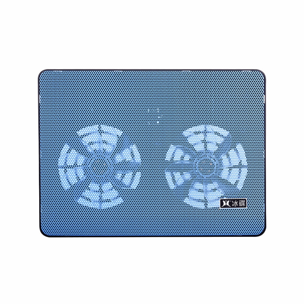 Blue Double Fans Laptop Cooling Pad with Two USB Ports O81175