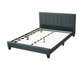 Solid Wood Full Size Bed with Polyfiber Headboard I55760