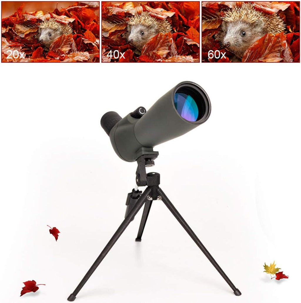 20-60x60 HD Spotting Scope BAK4 45 Degree Angled Eyepiece Telescope with Tripod, Carrying Bag Y634465