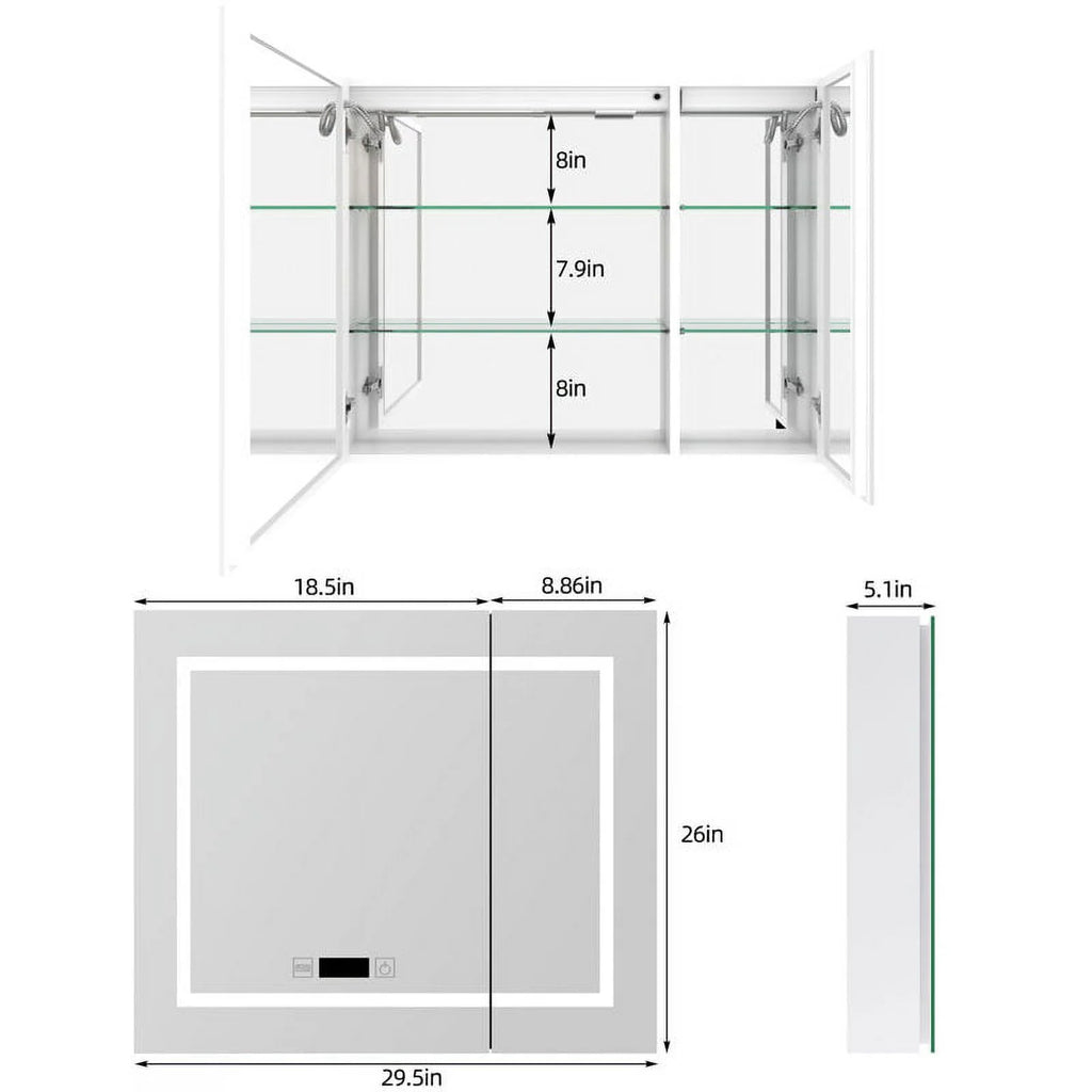 White LED Bathroom Mirror Cabinet K1487