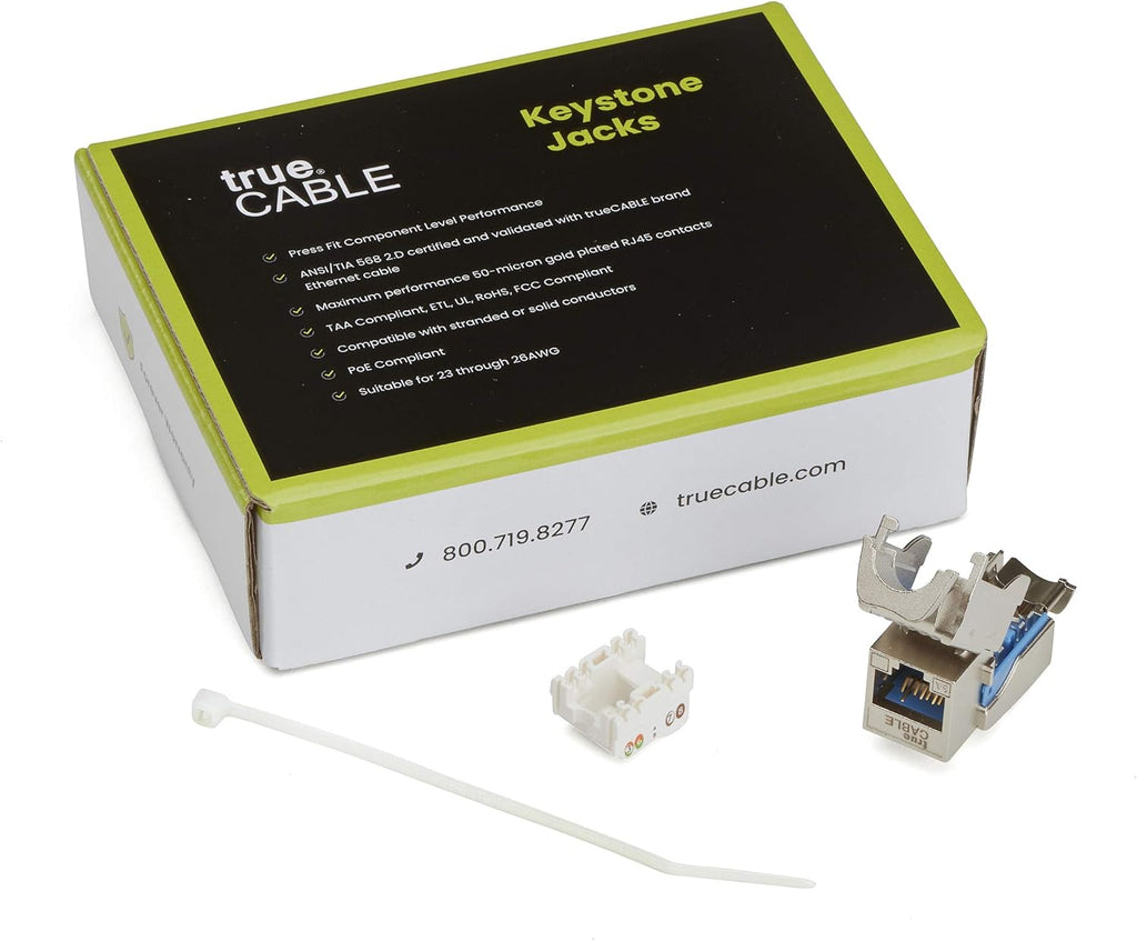 Cat6A Toolless Shielded Keystone Jack, RJ45 Female, 12 Pack N315