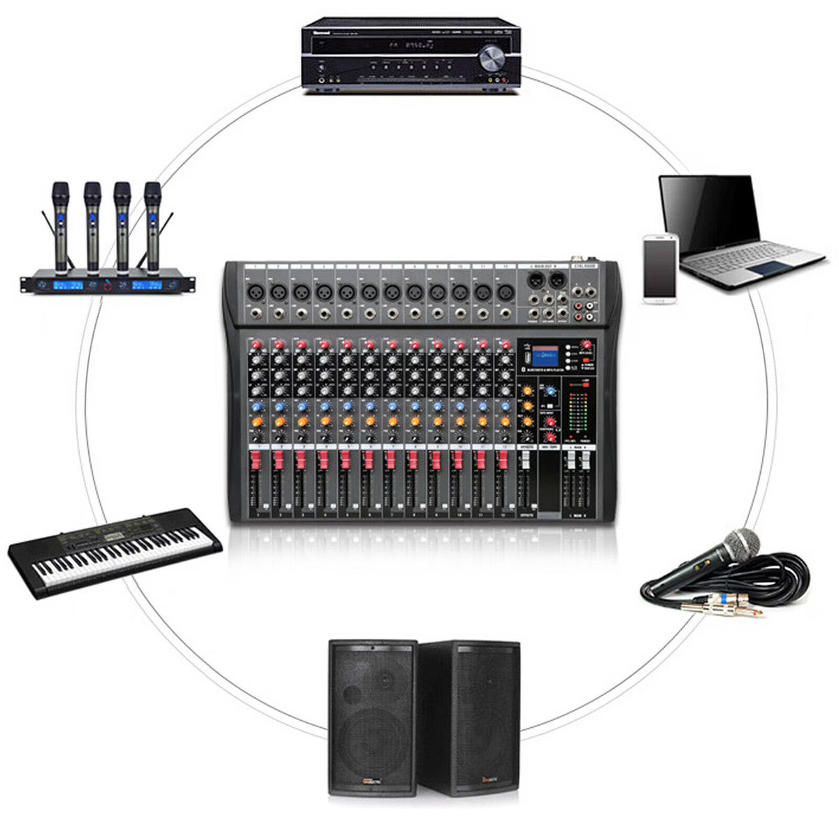 12 Channel Bluetooth Mixing Console R102305