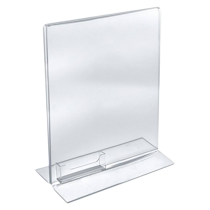 8.5" x 11" Acrylic Sign Holder with Business Card Pocket 10ct B217