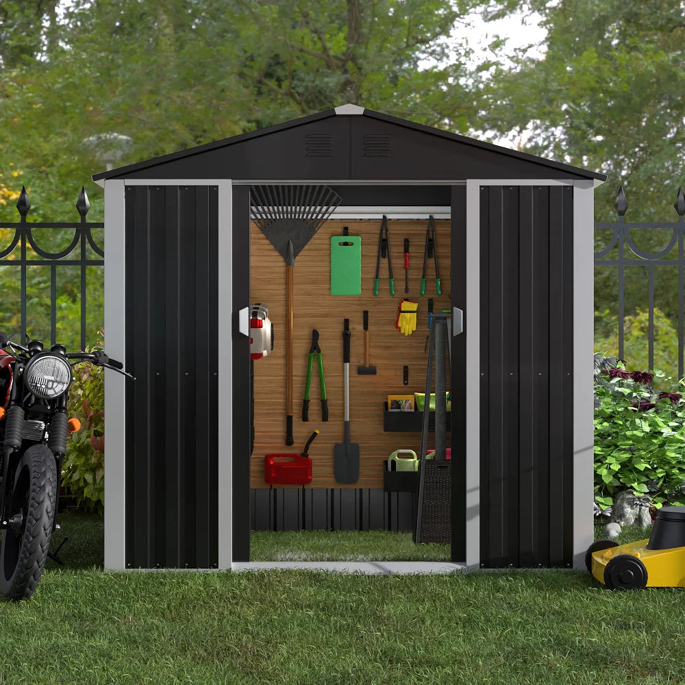 Metal Outdoor Storage Shed with Sliding Door Q494