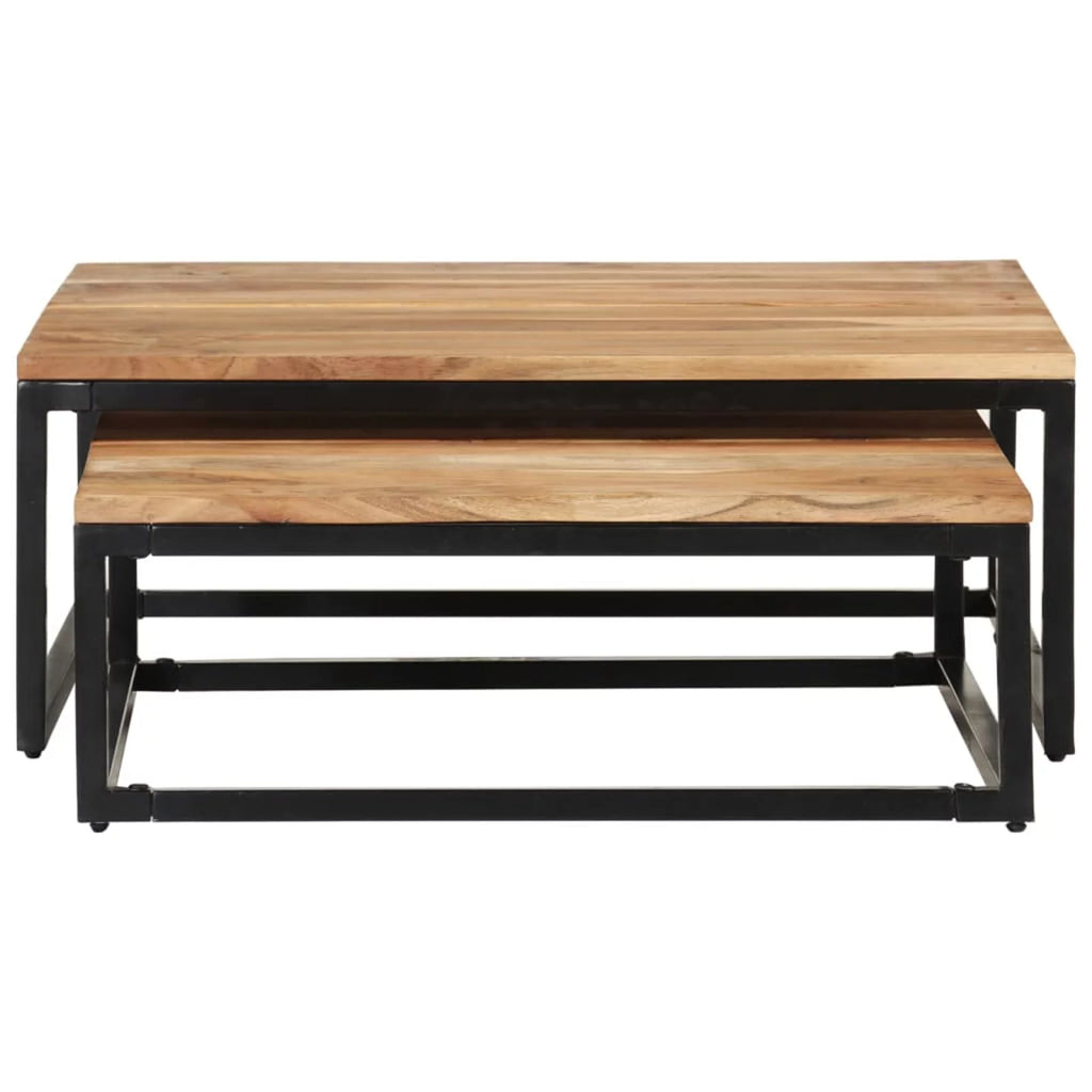 Nesting Coffee Tables 2 pcs Solid Acacia Wood B904175
